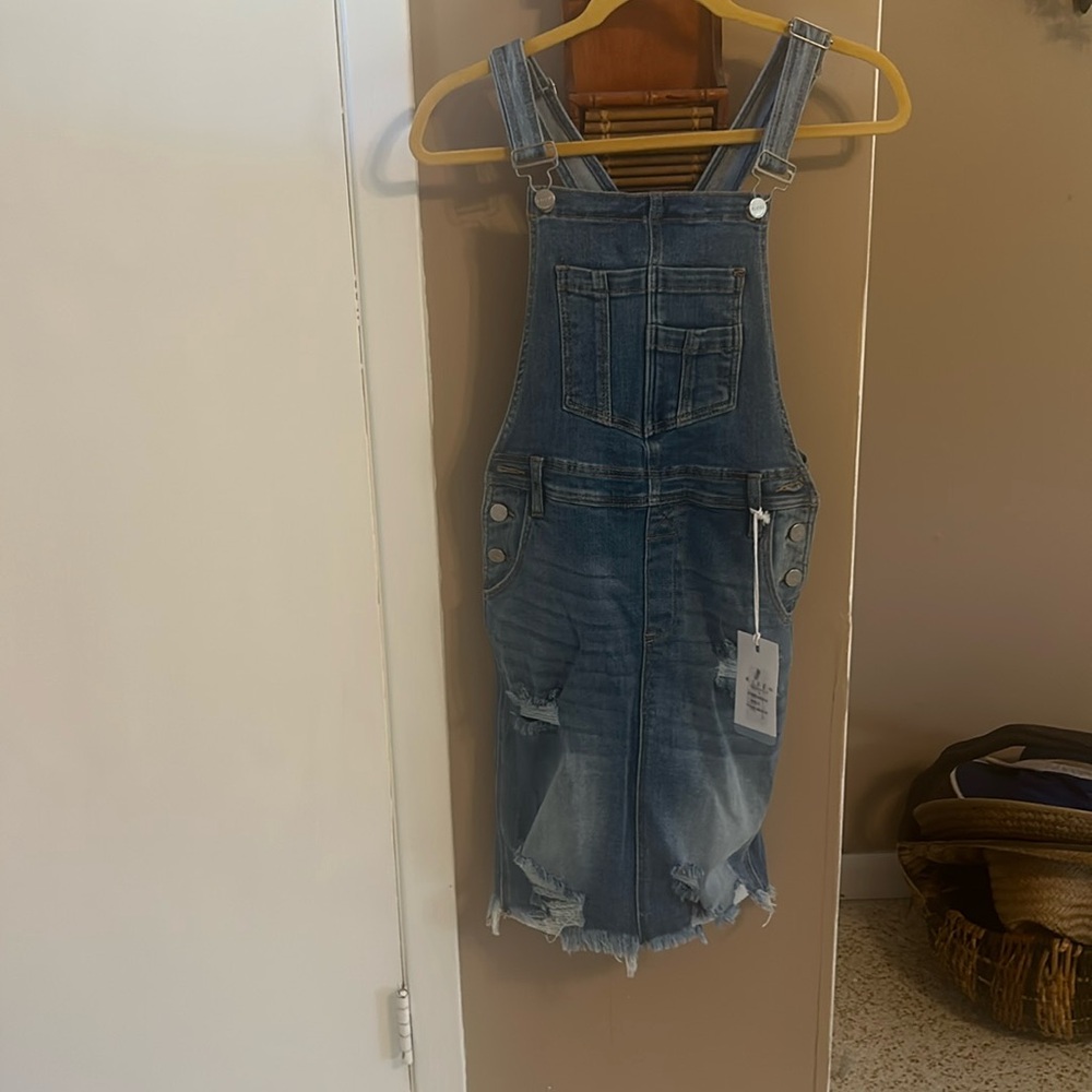 Denim overall skirt NWT